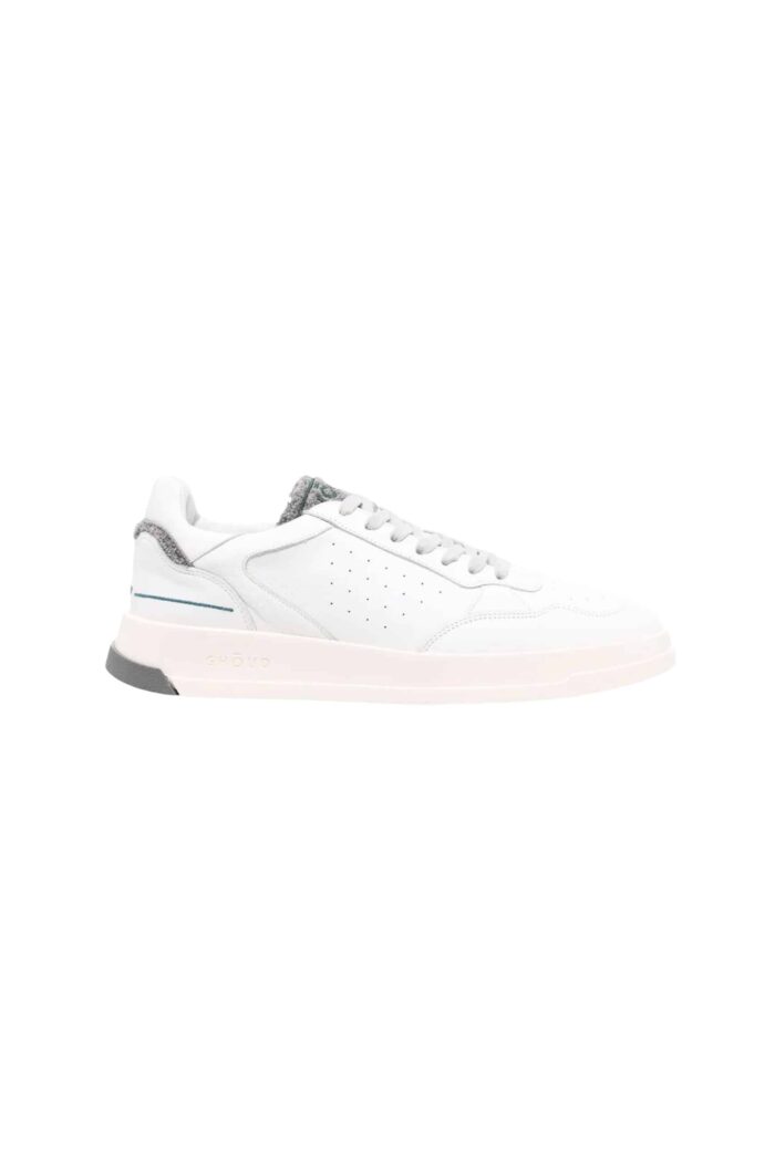 Sneakers Blanches Languette Grise