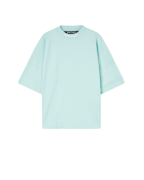 Tee-Shirt Coton Bleu Clair Logo Blanc 4