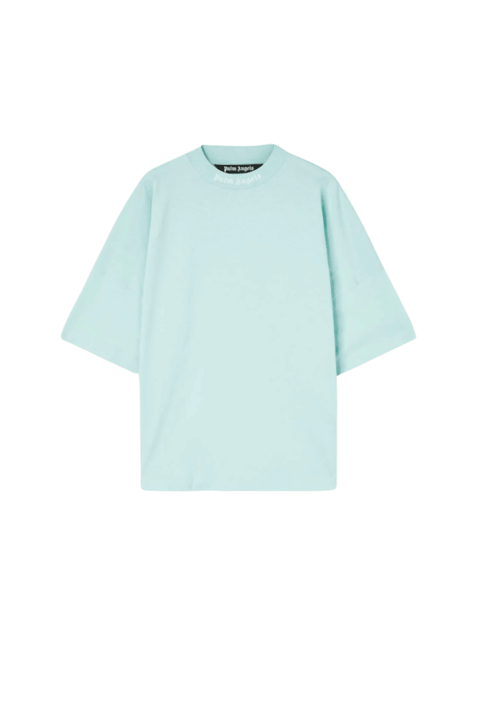 Tee-Shirt Coton Bleu Clair Logo Blanc 4