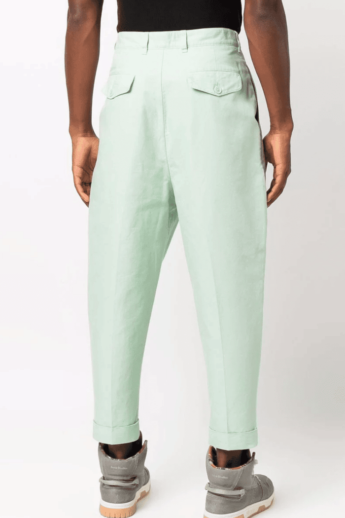 pantalon carotte vert d'eau