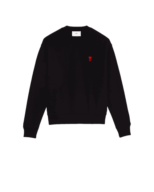 SWEAT COTON NOIR COEUR ROUGE