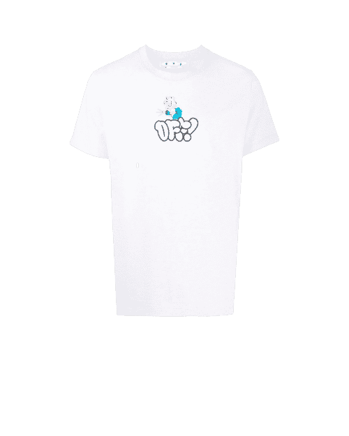 Tee-Shirt Blanc Logo Graphique 3