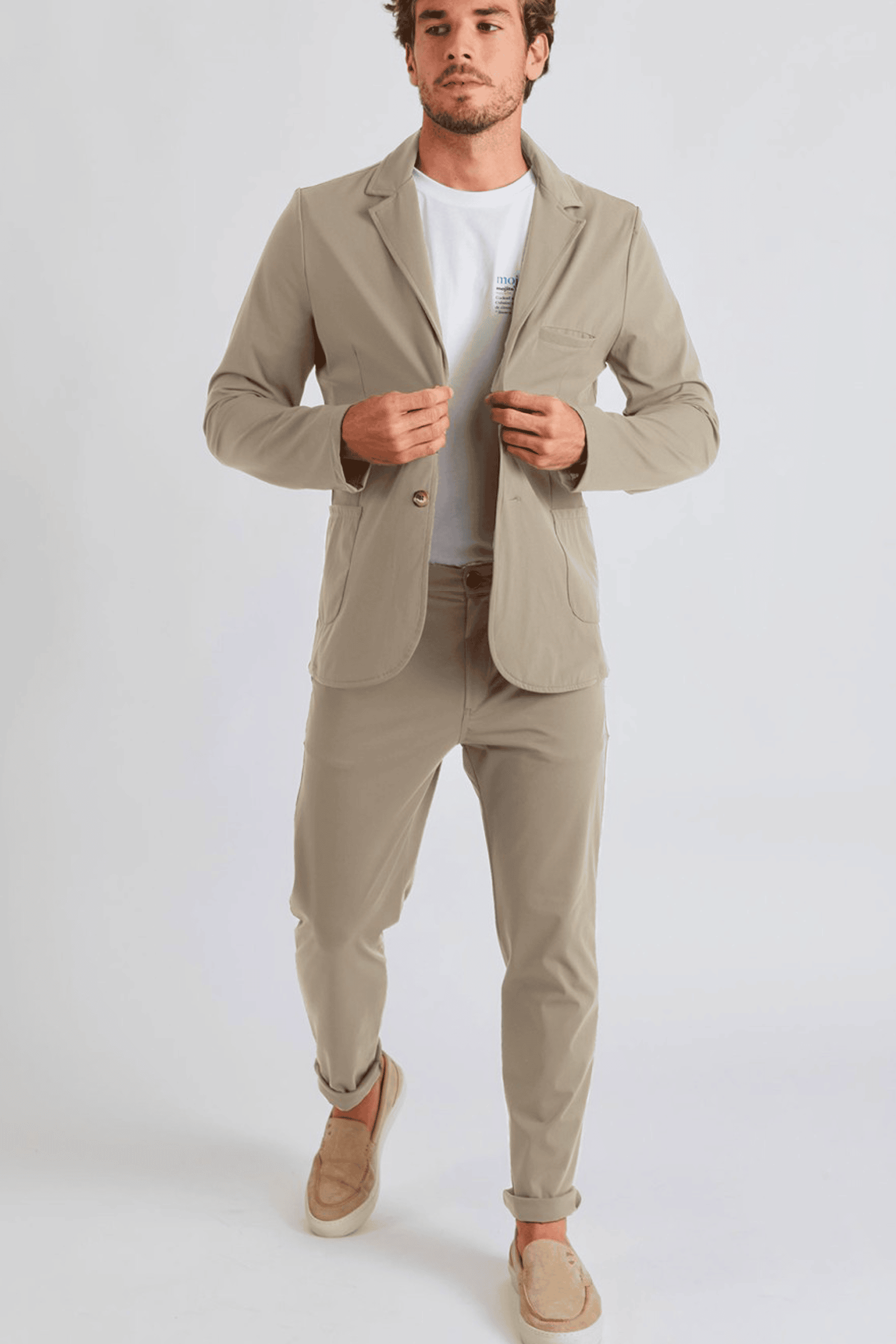 Selected Homme - Pantalon ample en sergé épais - Beige