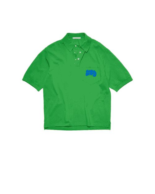 Polo Vert à Logo Bleu