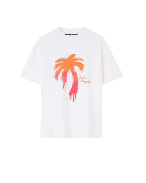 Tee-shirt Blanc Palmier Coloré