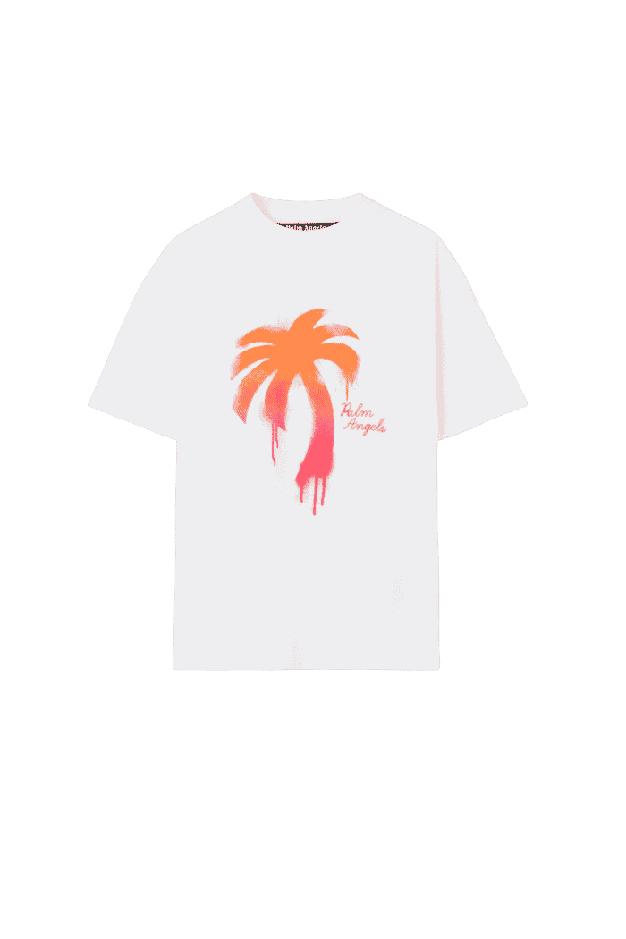 Tee-shirt Blanc Palmier Coloré