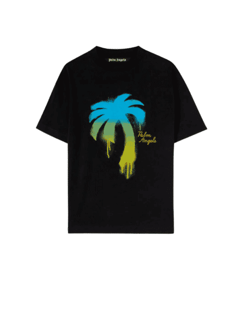 Tee-shirt Noir Palmier Coloré