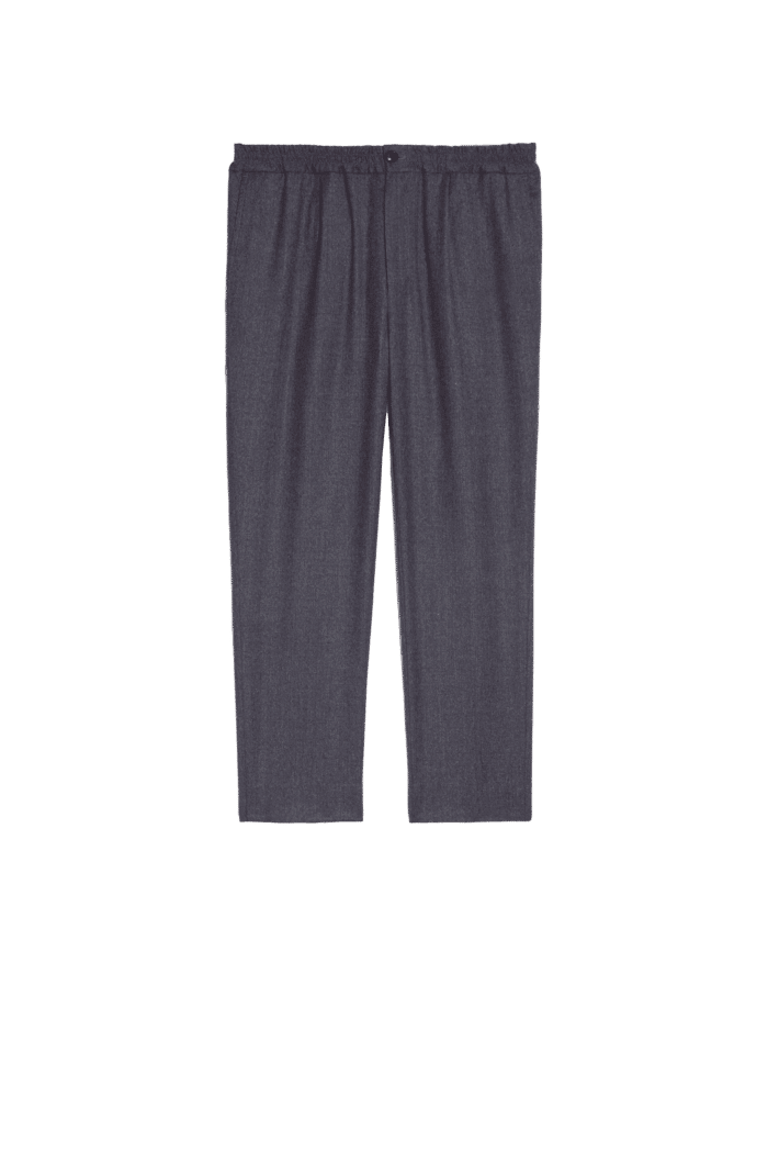 pantalon court flanelle grise