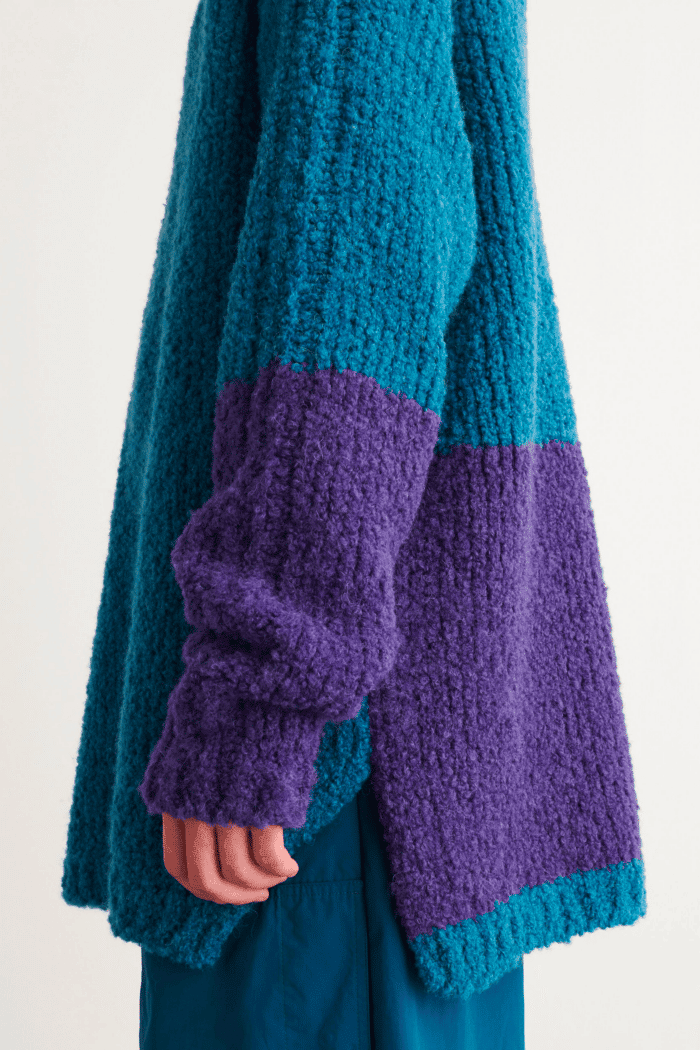 pull laine alpaga bleu violet