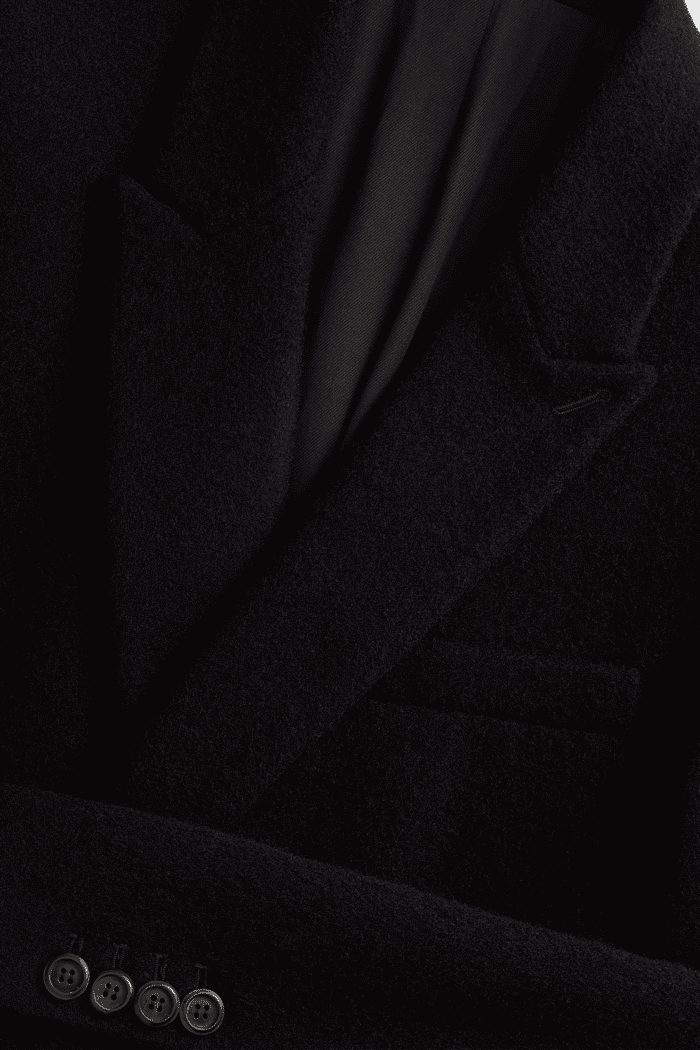manteau croisé laine noire