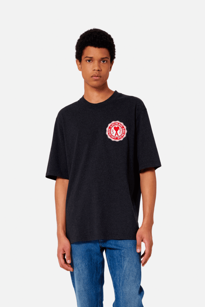 tee-shirt coton anthracite patch