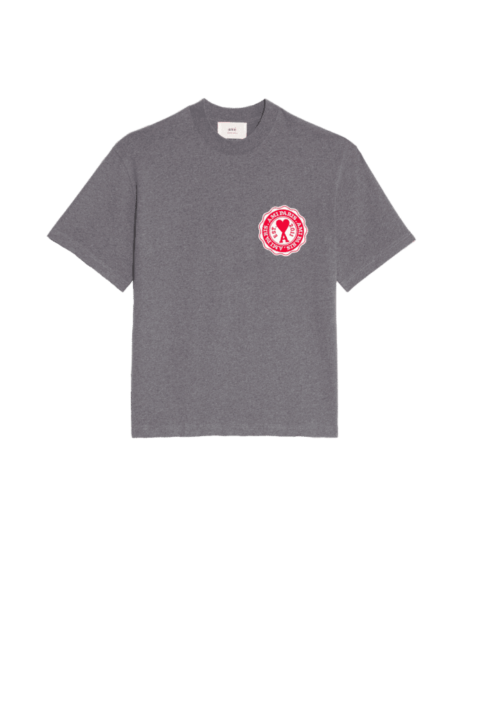 tee-shirt coton gris patch