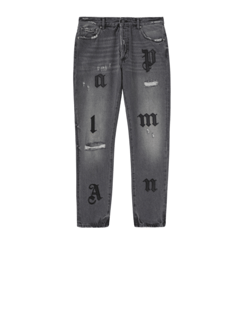 Jeans Denim Classique Gris Patch Logo 3