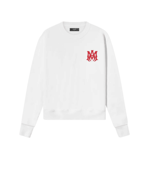 Sweat MA Logo Crew Blanc Rouge