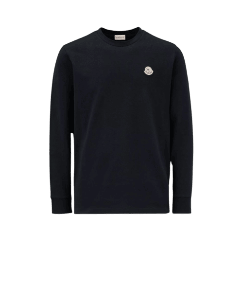 T-Shirt Manches Longues Logo Brodé Noir