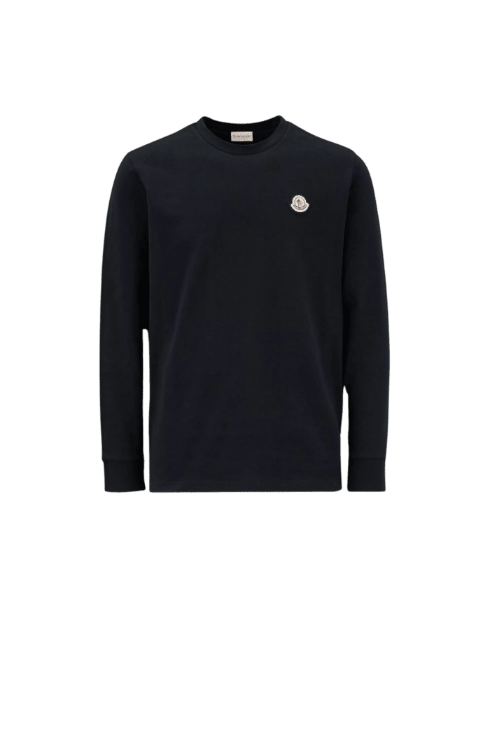 T-Shirt Manches Longues Logo Brodé Noir