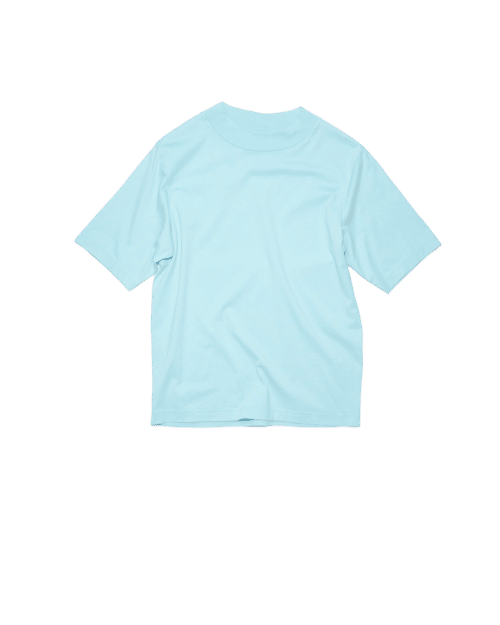 Tee-Shirt Col Rond Bleu Clair 4