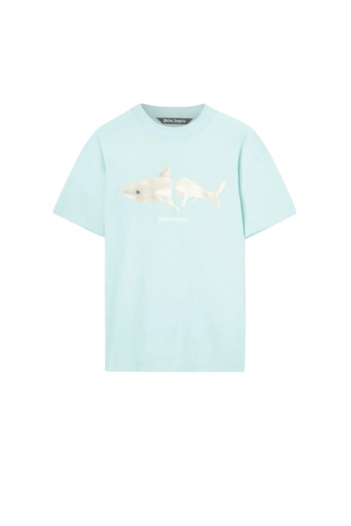 Tee-Shirt Bleu Clair Classique Requin Blanc 4 5