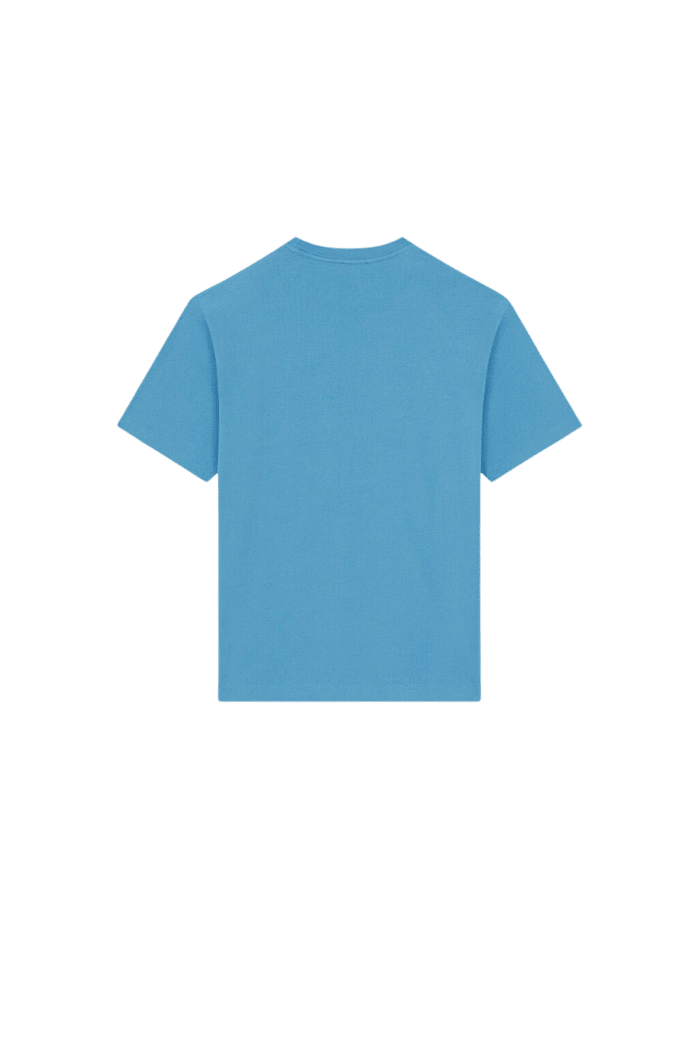 Tshirt Boke Flower Crest Bleu Cyan 2