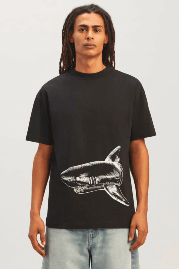 Tee-Shirt Noir Requin Blanc