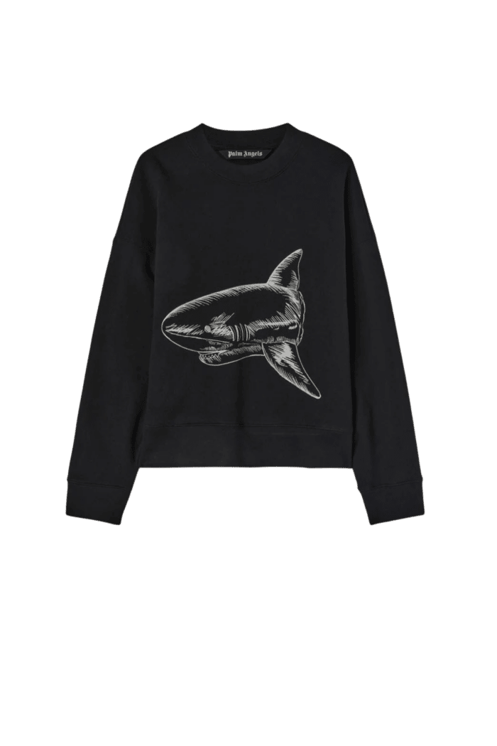 Sweat-Shirt Noir Requin Blanc 5