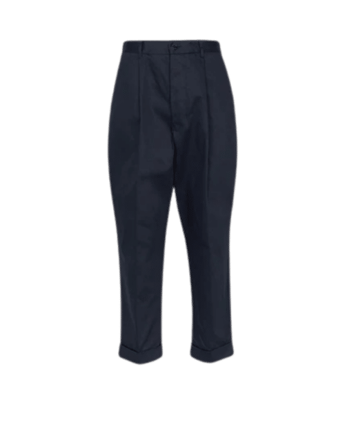 Pantalon Carotte Oversize Bleu Marine