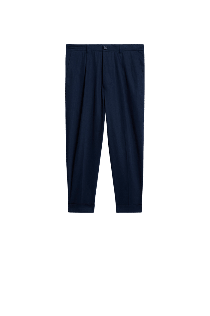 Pantalon Carotte Oversize Bleu Nautique3