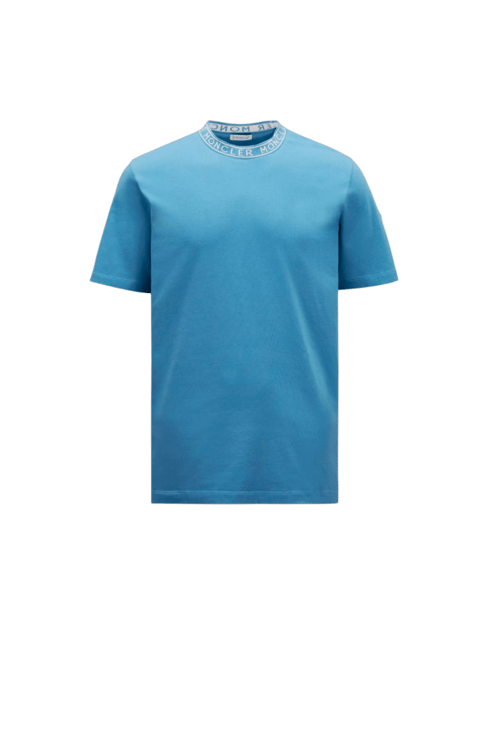 Tee-Shirt Logo Col Bleu Ciel 4