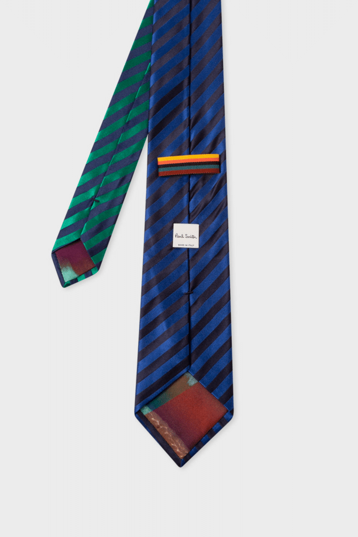 Cravate "Stripe" Vert Et Bleu