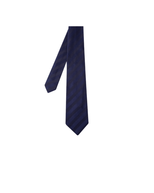 Cravate "Stripe" Soie Bleu Marine2