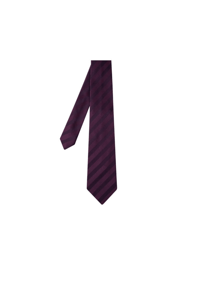 Cravate "Stripe" Soie Violet2
