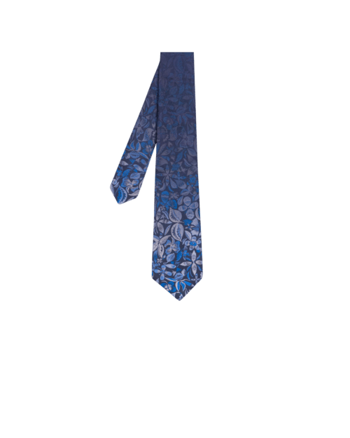 Cravate Floral Soie Bleu Marine2