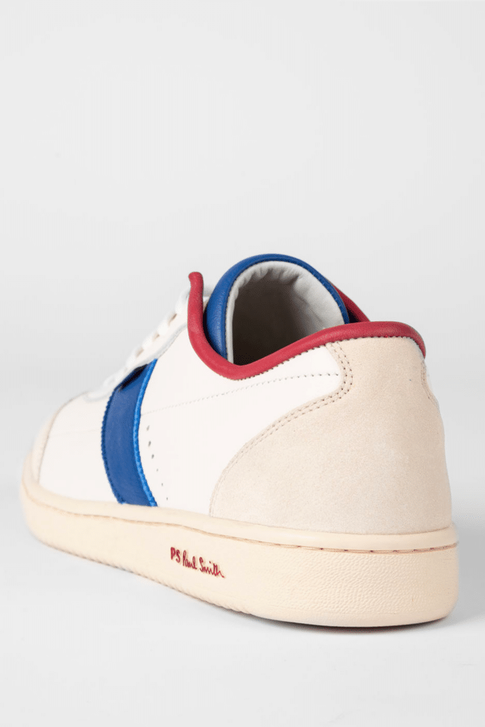 Sneakers "Muller" Cuir Blanc Bleu Rouge 3