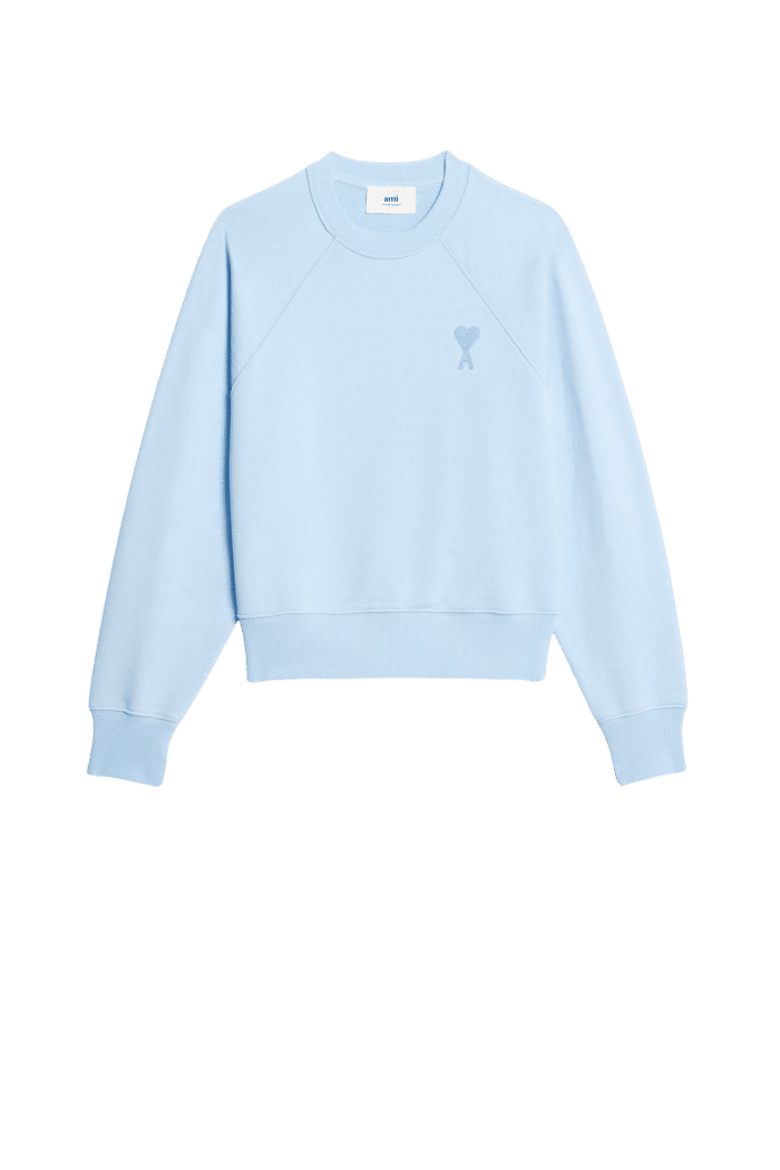 Sweatshirt Bleu Ciel Col Rond Ami de Coeur3