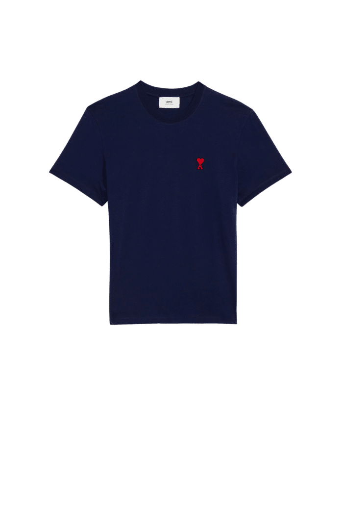 T-shirt Bleu Nautique Broderie Rouge3
