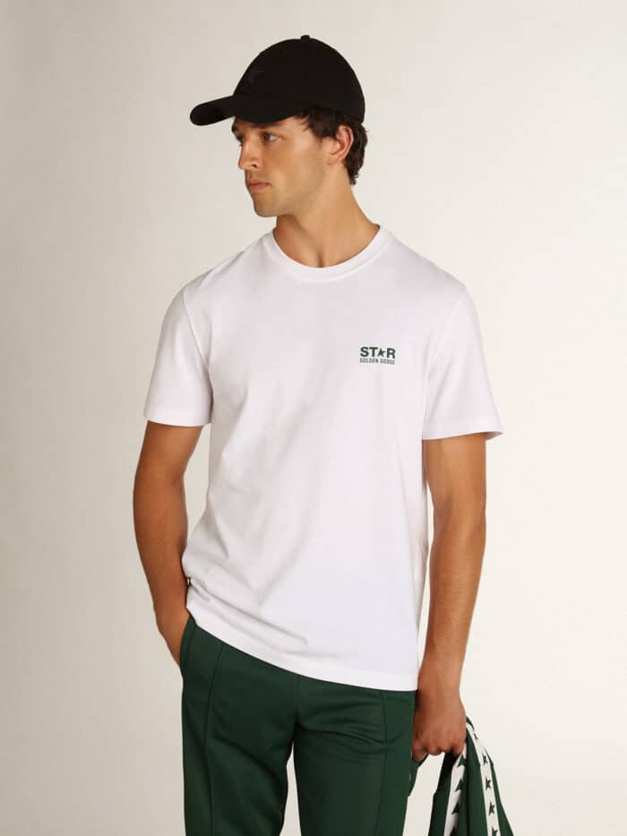 Tee-Shirt Blanc Star Logo Étoile Vert Foncé