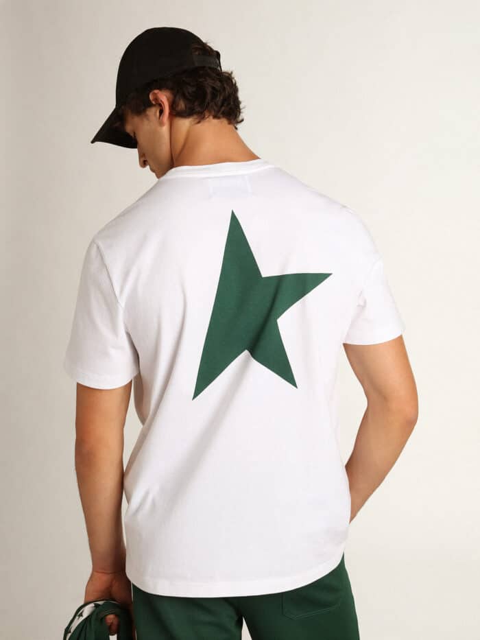 Tee-Shirt Blanc Star Logo Étoile Vert Foncé2