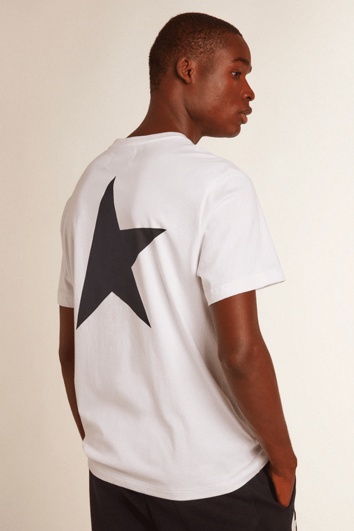 Tee-Shirt Blanc Star Logo Étoile Bleu Foncé 2
