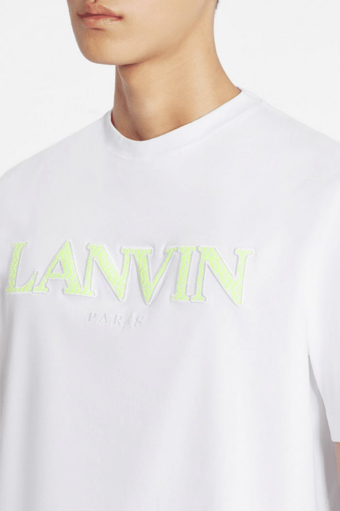 Tee-Shirt Lanvin Curb Blanc Vert2