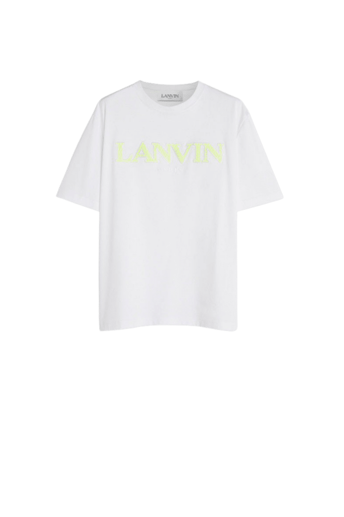 Tee-Shirt Lanvin Curb Blanc Vert4