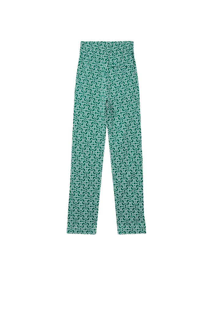Pantalon Survêtement Monogramme Vert Blanc