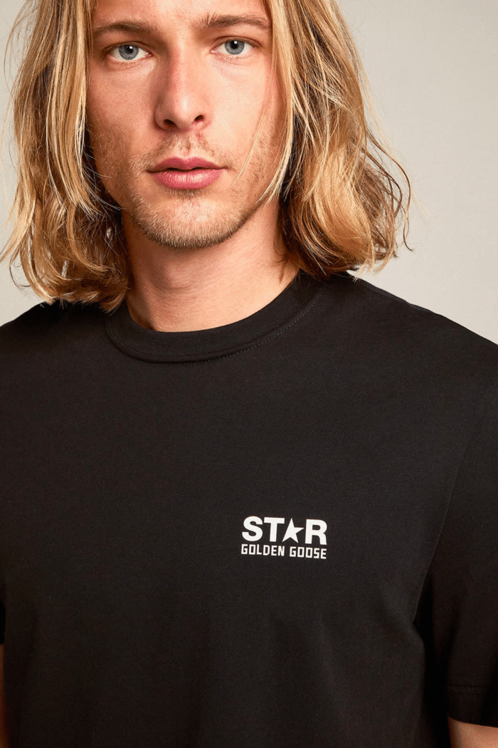 Tee-Shirt Noir Star Logo Étoile Blanche