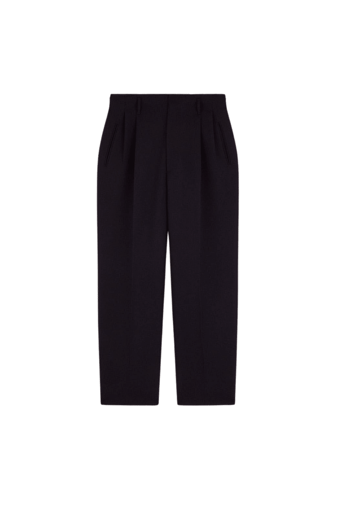 Pantalon Noir Droit Plis Marqués 4