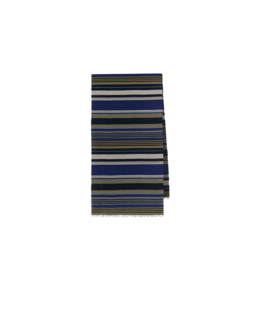 Écharpe Stripe Laine Bleu Marine