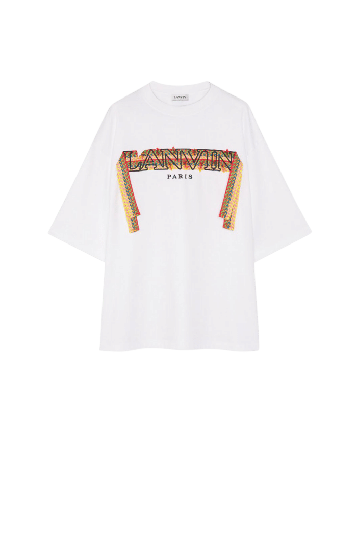 Tee-Shirt Curb Lace Oversize Blanc