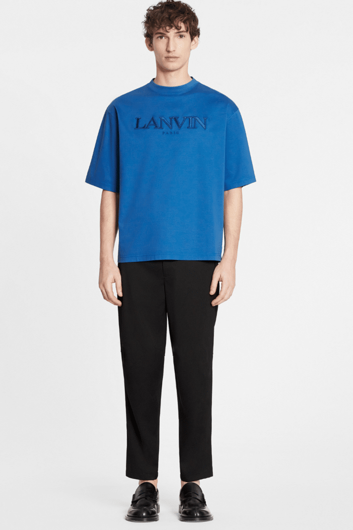Tee-Shirt Oversize Brodé Lanvin Paris Bleu 2