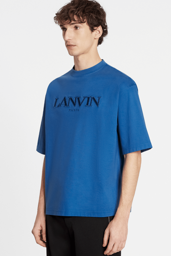 Tee-Shirt Oversize Brodé Lanvin Paris Bleu 3