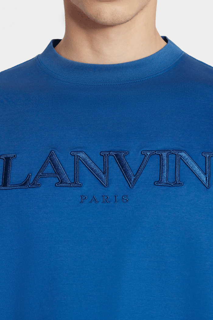 Tee-Shirt Oversize Brodé Lanvin Paris Bleu 4