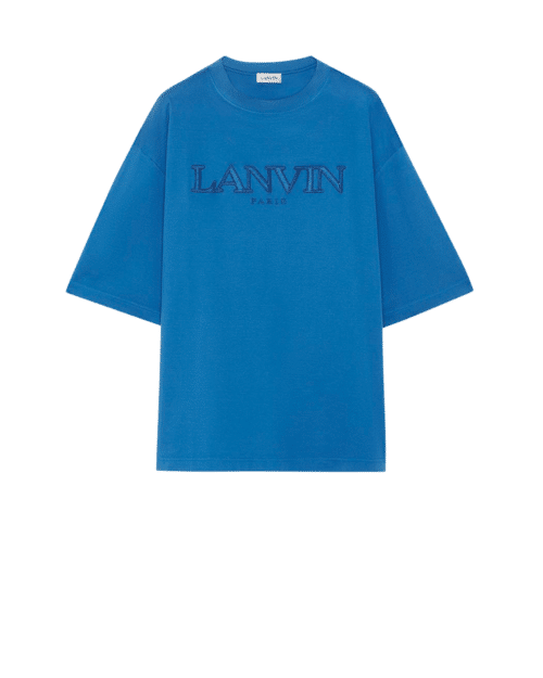 Tee-Shirt Oversize Brodé Lanvin Paris Bleu