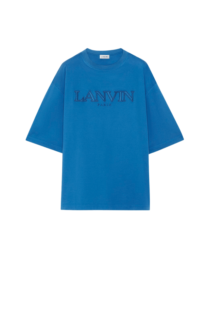 Tee-Shirt Oversize Brodé Lanvin Paris Bleu